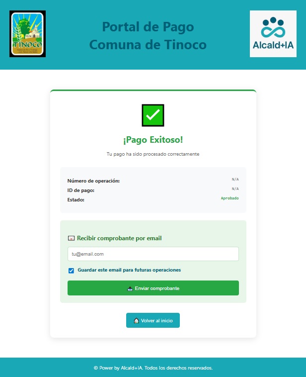 Confirmación de pago exitoso